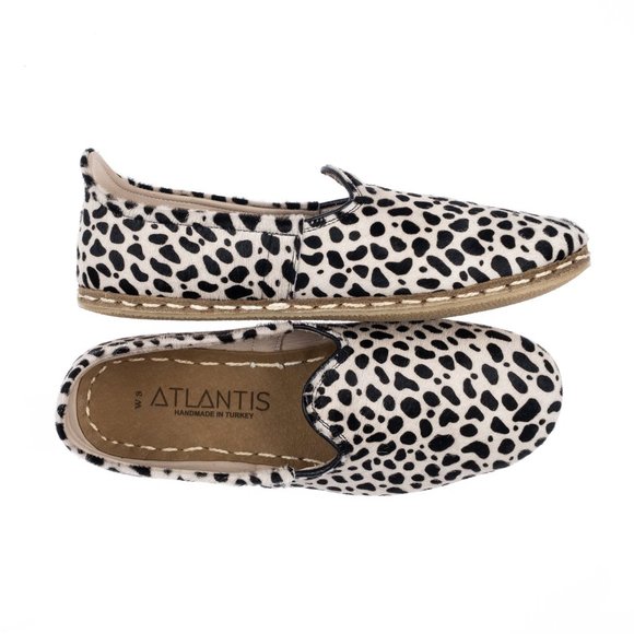 Mens Black Dots Leather Slip Ons main image 4